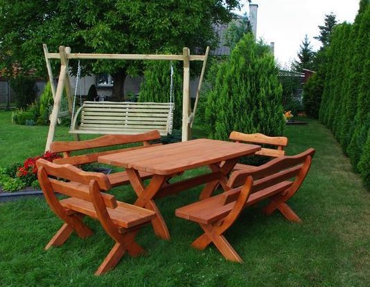 Meble ogrodowe XXL biesiadne drewniane, drewno Kolor i Dostawa