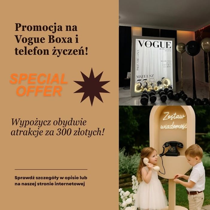 Photobox vogue telefon życzeń cyfry led łódzkie wypożyczenie