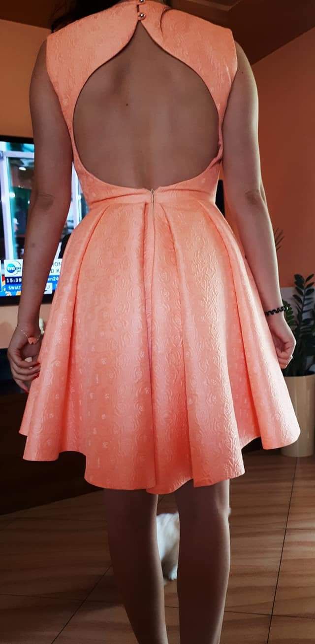Sukienka pomarańcz brzoskwinia 38
