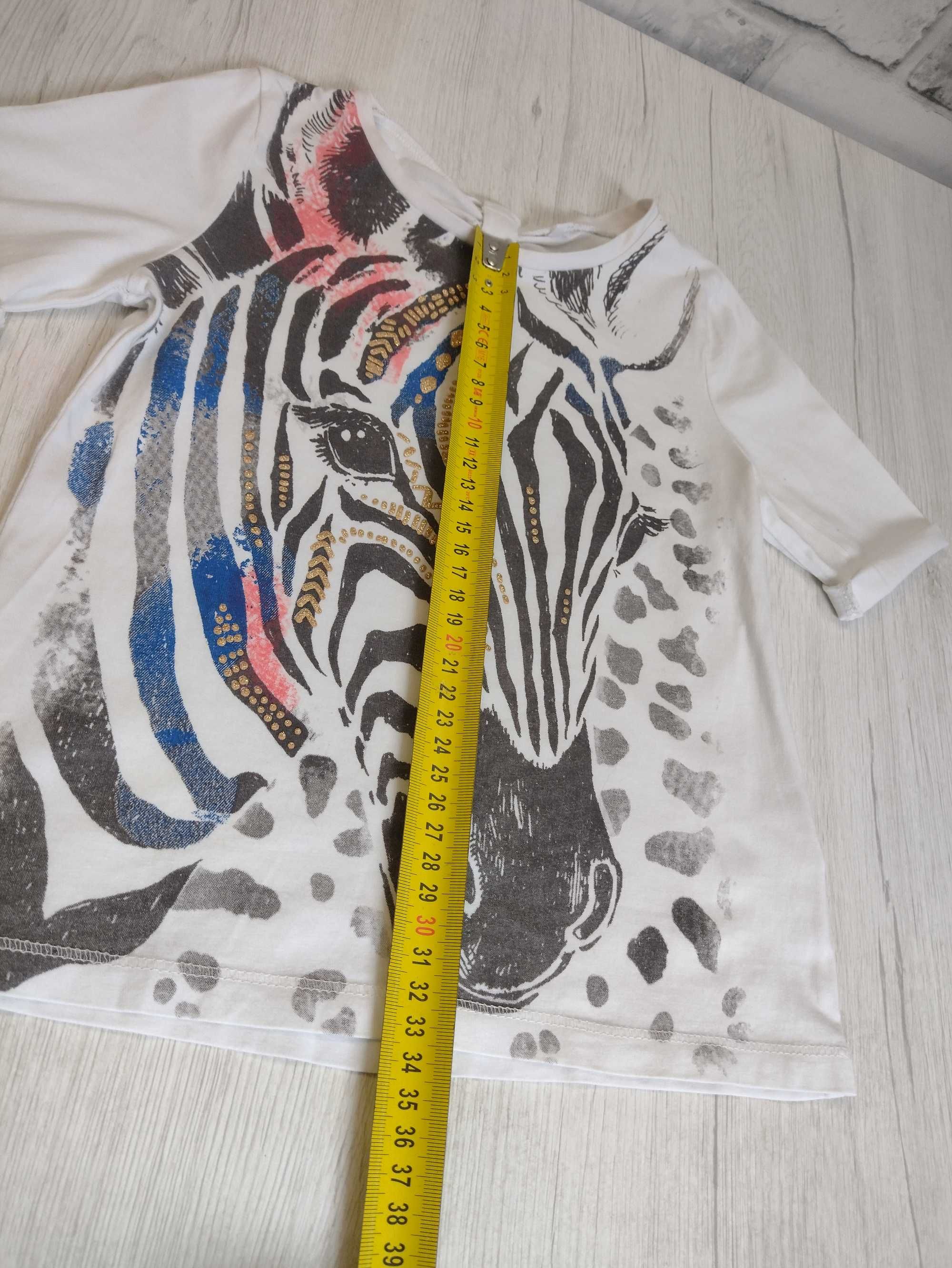zebra z zebrą zoo safari biała koszulka bluzka z krótkim rękawem 110