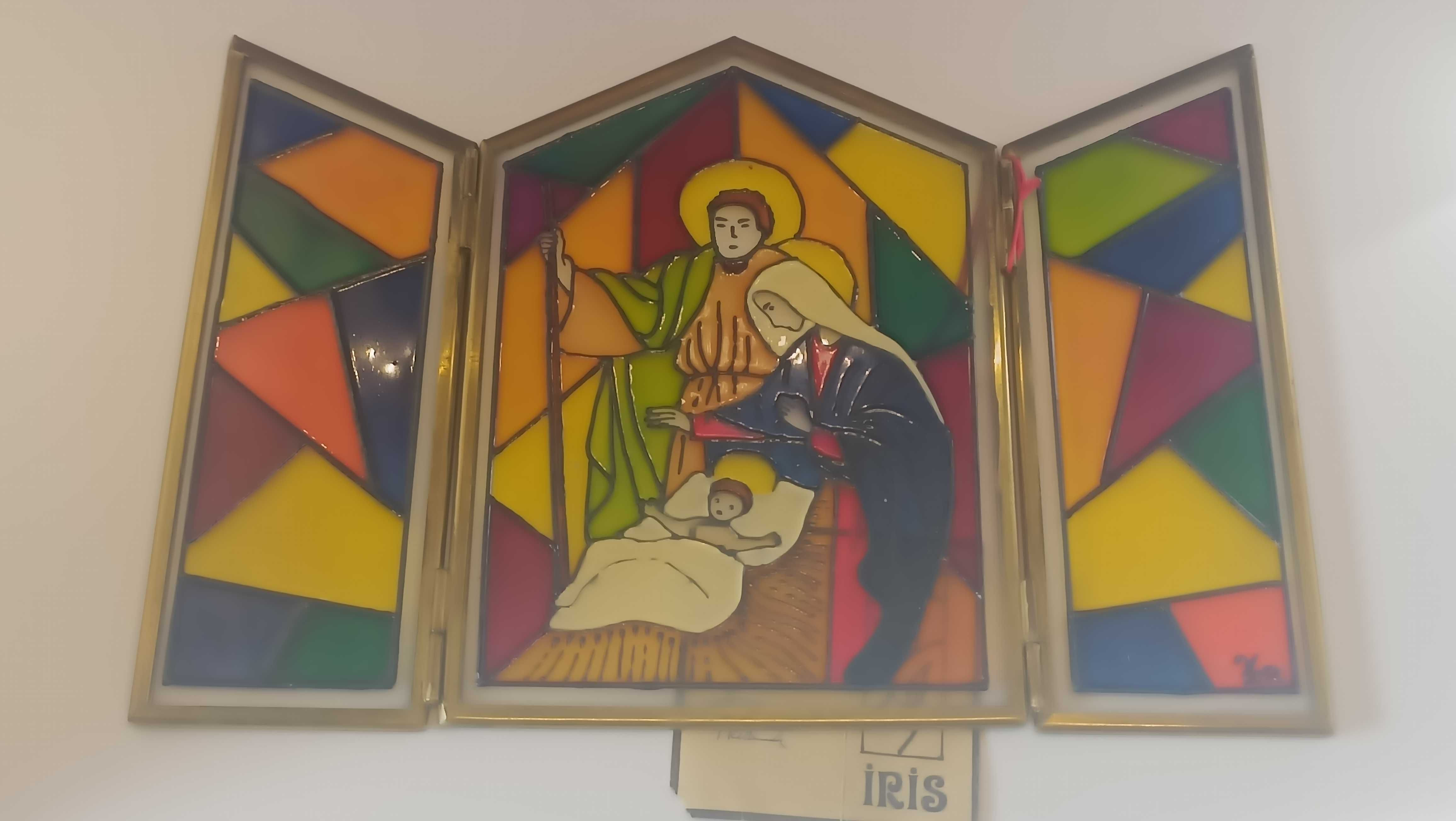 Presépio em vitral pintado a mão