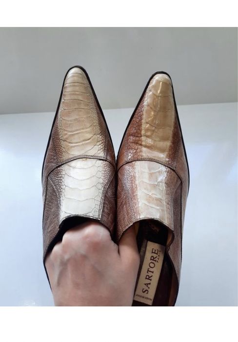 Мюли из кожи крокодила р.37