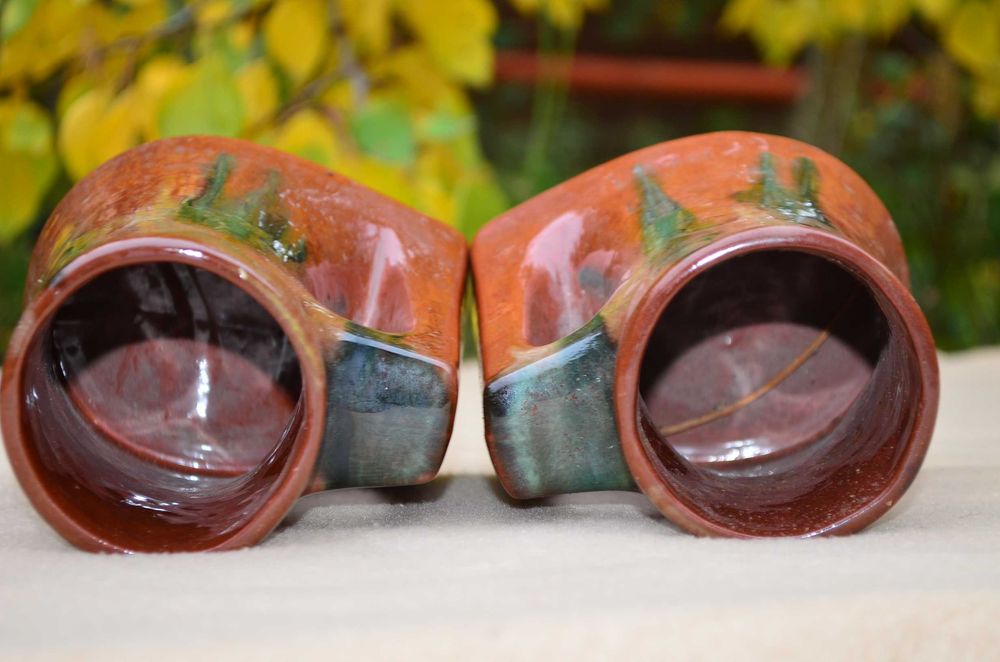 цена за 2 Феодосия Крым кружки майолика СССР глиняные керамические