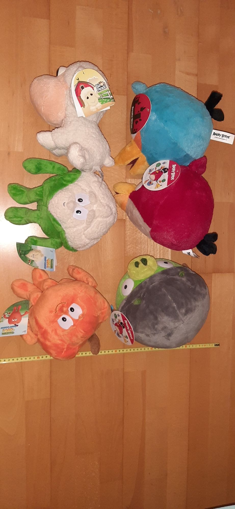 6 peluches bonecos com etiquetas gangue dos frescos e angry birds