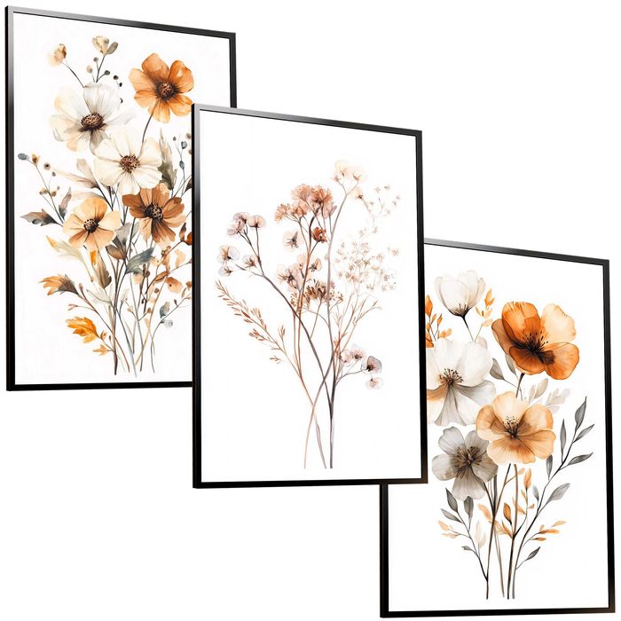 50x40 obrazy w ramie plakaty ramka KWIATKI KWIATY BUKIET NATURA BOHO