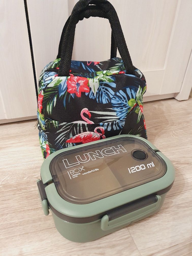 Zestaw lunch box plus Torba termiczna śniadaniowa