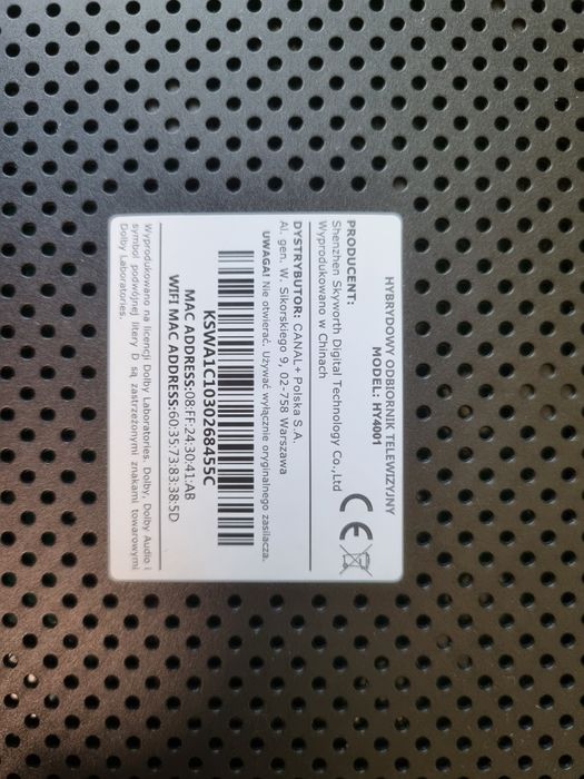 Canal+ Box 4K HY4001 Android TV Netflix DVBT-2