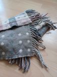 Szaro-różowy szalik, lambswool, wełna, Foxford