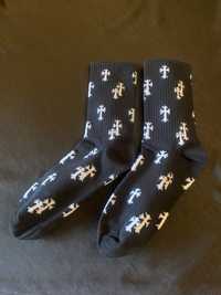 Носки хром хартс черные носки с крестами