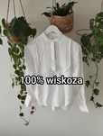 Biała, elegancka bluzka z krótką listwą guzikową, wiskoza r.S 36 H&M