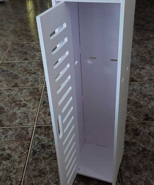 Szafka Łazienkowa Biała, Regał Na Papier, Półka Ażurowa 80cm