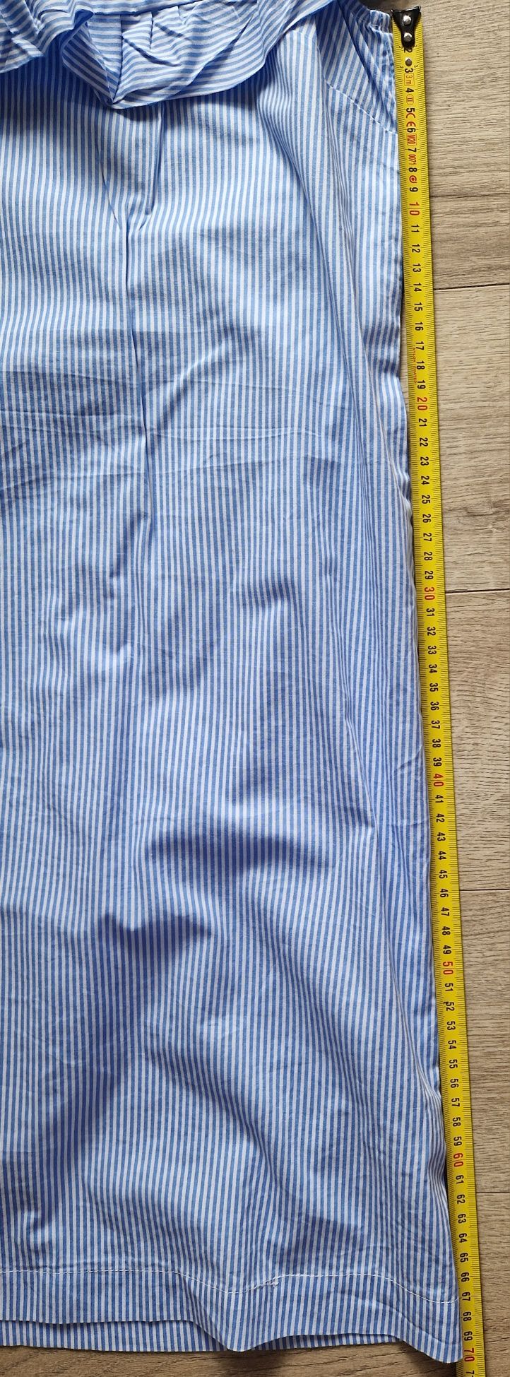 Sukenka hiszpanka falbanka Moodo r. L biało niebieska boho midi bawełn