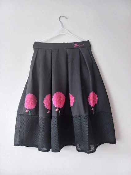 Desigual damska rozkloszowana spódnica 34 wysoki stan