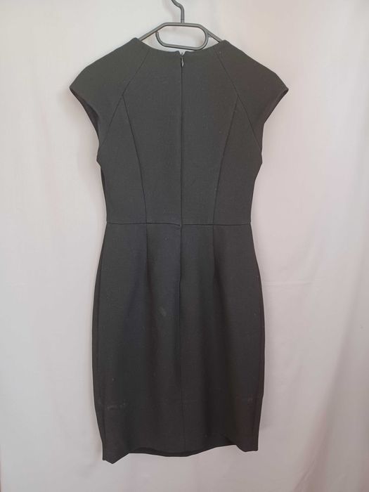 Czarna sukienka elegancka midi Massimo Dutti 36/S