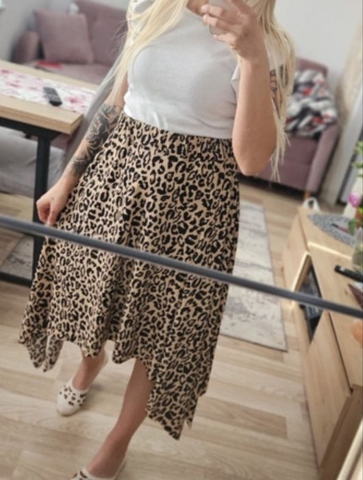 Długa spódnica panterka rozm S M L