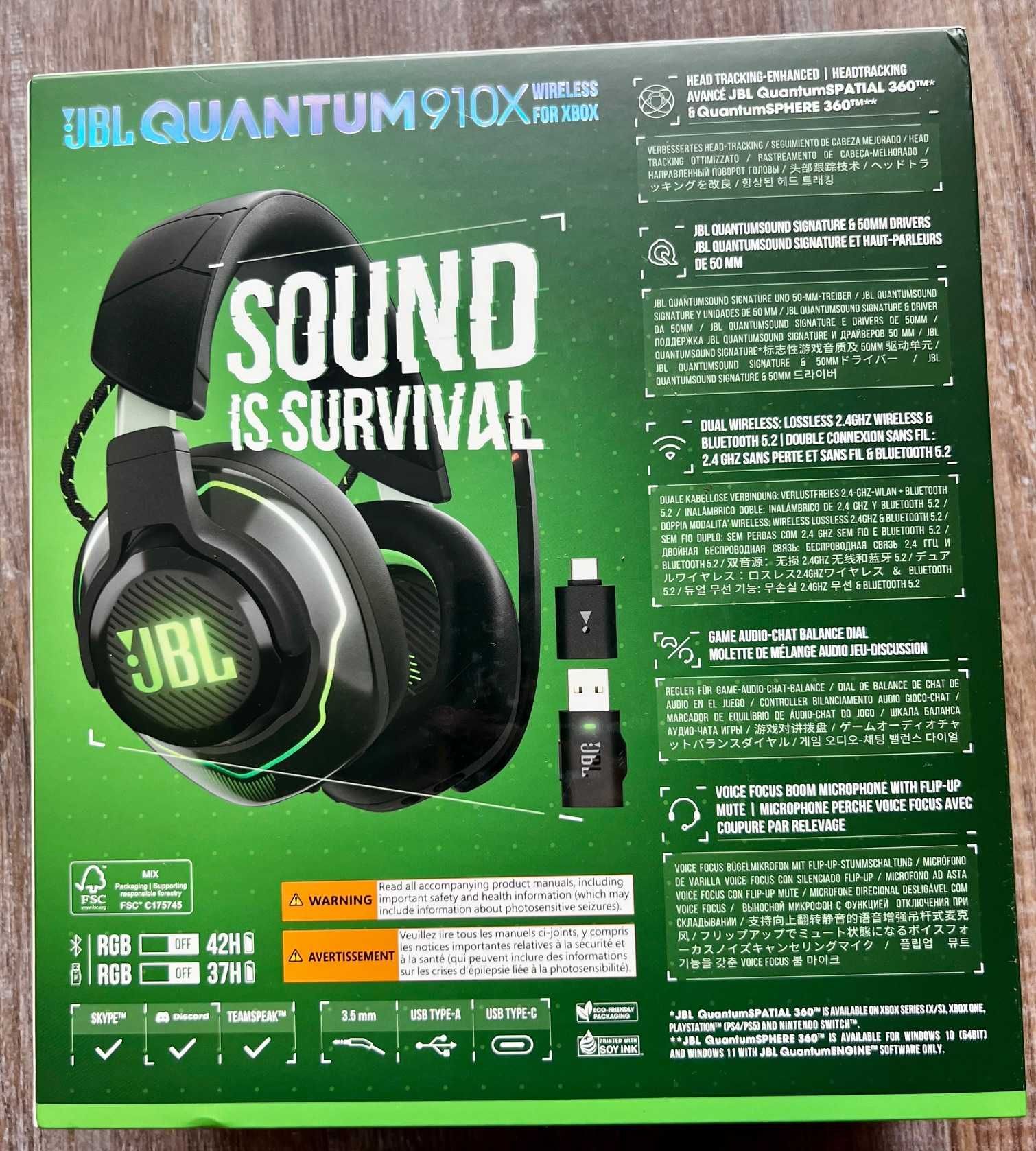 Słuchawki JBL QUANTUM 910X bezprzewodowe z mikrofonem NOWE