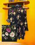 sukienka mini my still life rozpinana wiskoza czarna kwiaty plus size