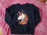 Bluza dresowa jednorożec cekiny Sinsay 128