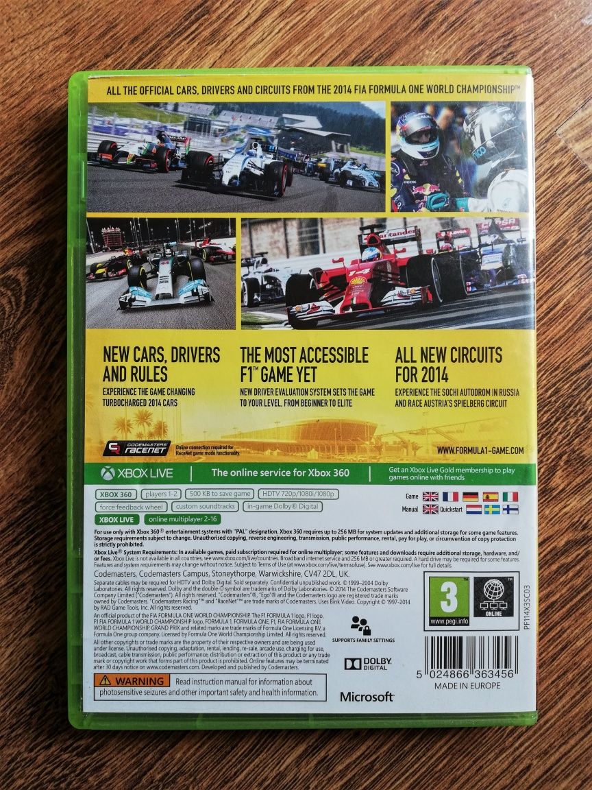 Gra F1 2014 XboX 360