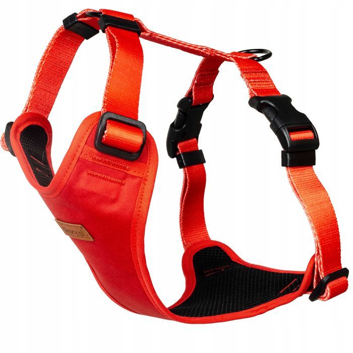 bezuciskowe szelki z regulacją dla kota czerwone bez wzoru gładkie