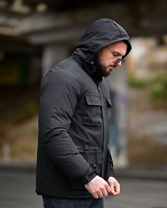 Чоловіча зимова куртка чорна, зимняя куртка мужская черная