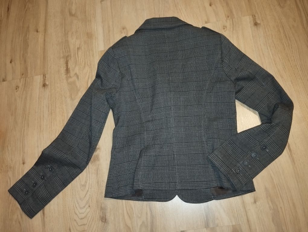 Marynarka w kratę C&A r. 36 bdb. stan