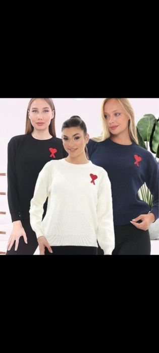 HIT! Nowy sweter damski, CZARNY, serce, jesień, zima