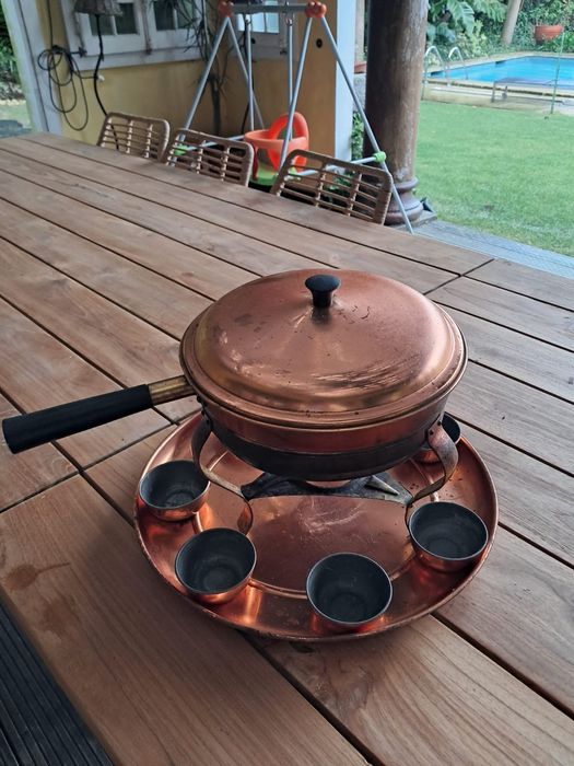 Aparelho de fondue em cobre