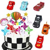 Zestaw Figurki na tort Auta Cars Zygzak Złomek Hudson 6szt. + Topper