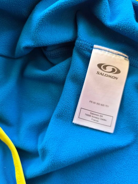 Женская голубая термо кофта на молнии salomon флиска флисовая кофта