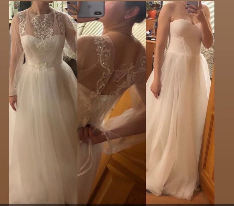 Весільне плаття з накидкою