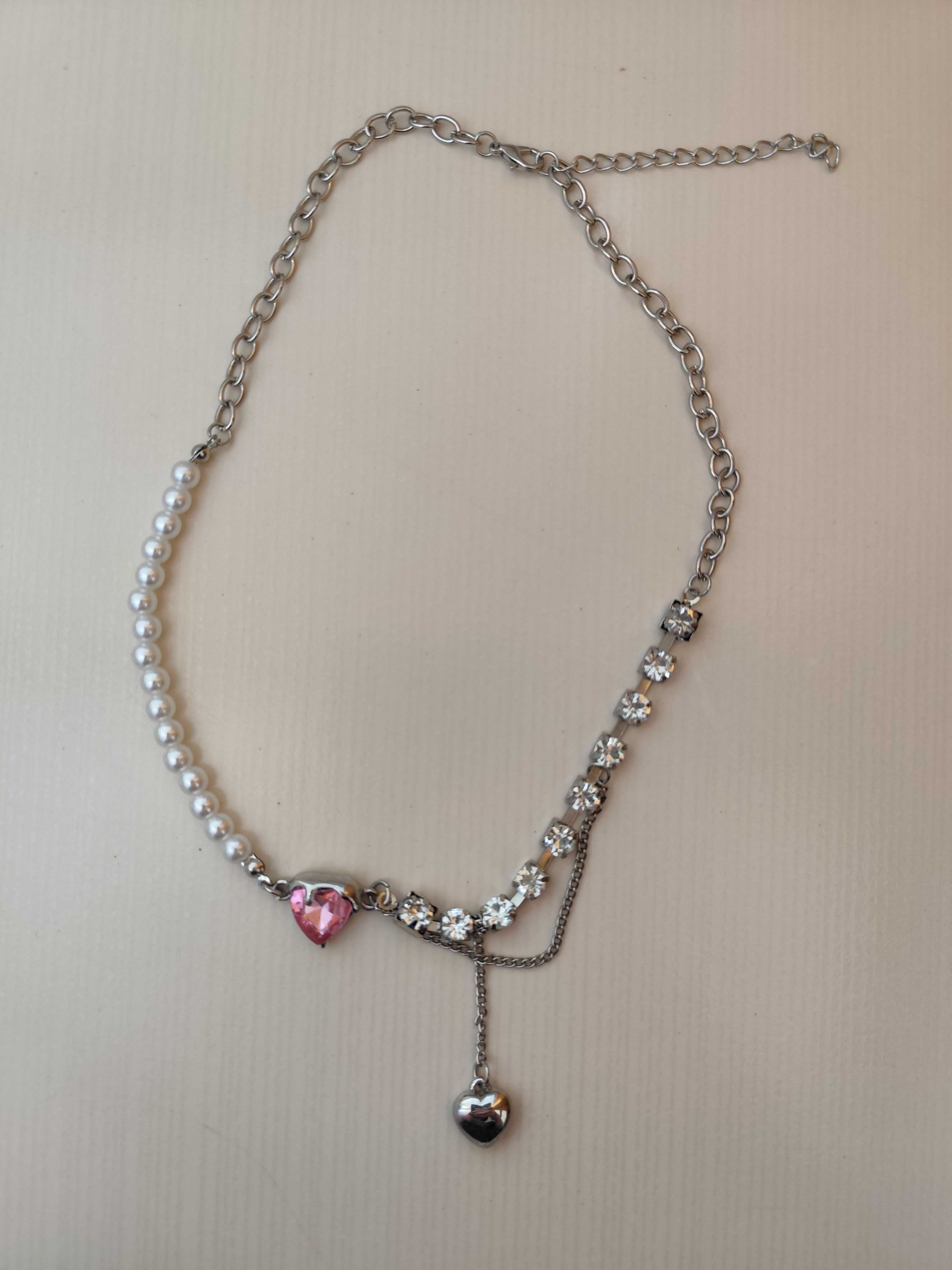 Choker naszyjnik z sercami cyrkoniami