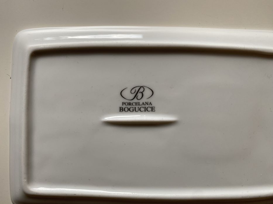 Porcelana Bogucice podstawka prostokątna kwiatowy motyw