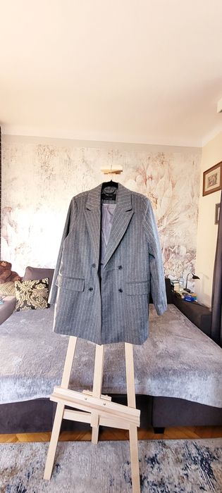 Szara marynarka żakiet płaszcz Sinsay L