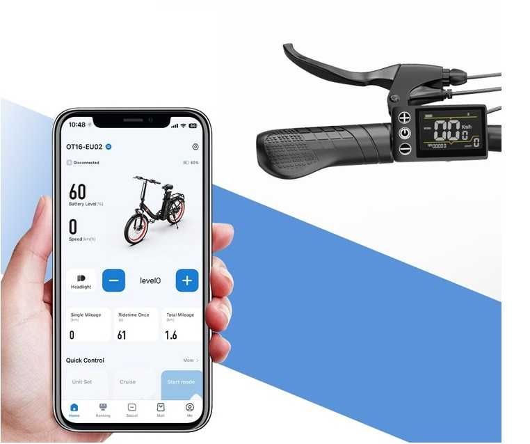 Onesport OT16-2 Rower elektryczny składany 120km 48V250W 48V17Ah PL