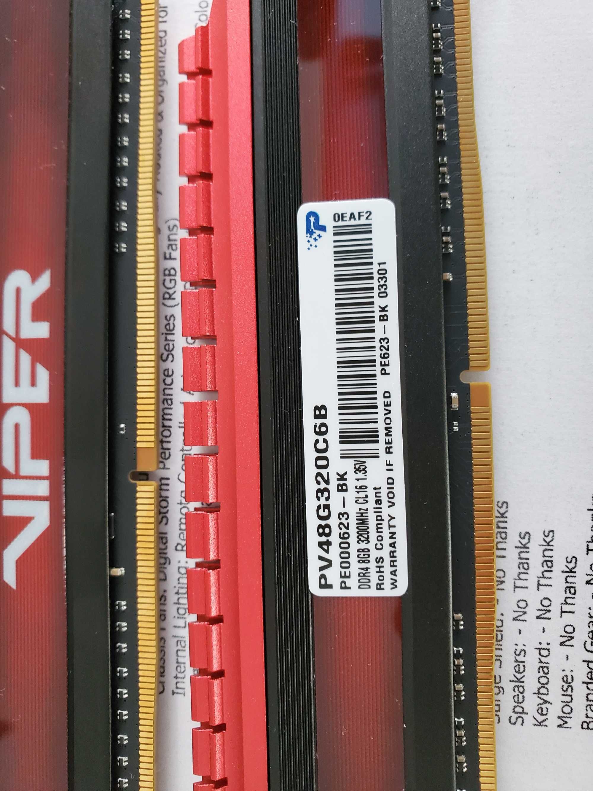Оперативна память Patriot Viper 4  8GB (2x8GB) 16GB DDR4 3200MHz НОВА