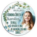 Magnes ze zdjęciem okrągły 5cm chrzest ślub urodziny komunia