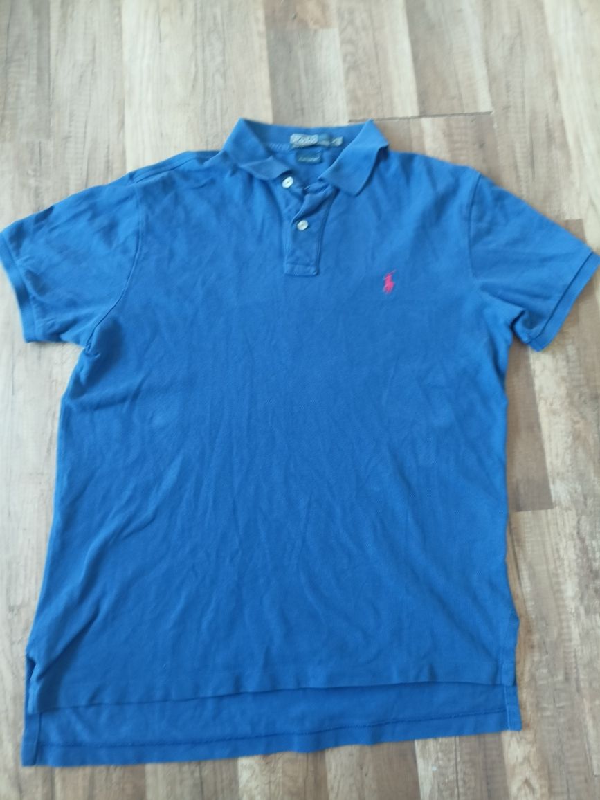 Ralph Lauren t-shirt L koszulka polo niebieska męska