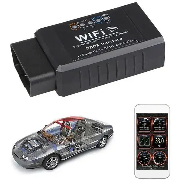 Адаптер для диагностики автомобиля OBD2 ELM327 Wi-Fi 2714 сканер ошибо