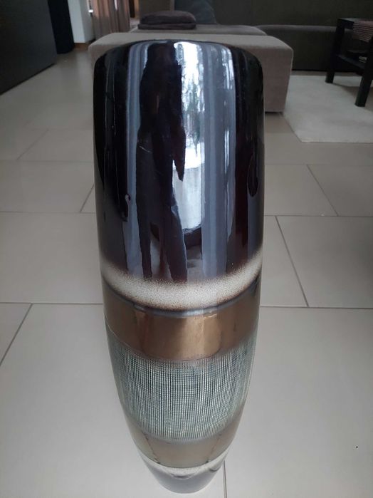 Wazon na prezent. Flakon duży ceramiczny brązowy gliniany dzban 60 cm