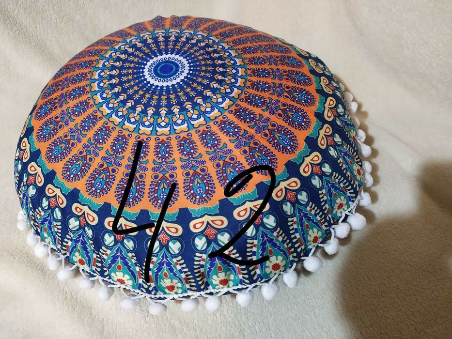 Śliczna nowa poduszka mandala joga medytacja 45 cm łuska gryczana