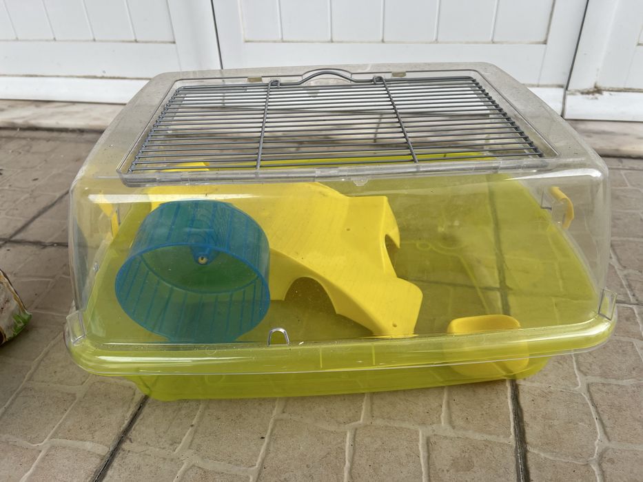 Gaiola de hamster, com bola incluida e algodao e substrato de animal