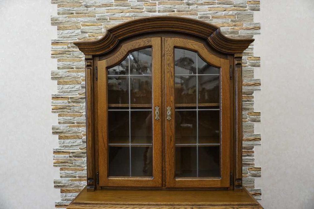 Witryna z Komodą Dębowa Ciemna 4 drzwiowa szer. 125 cm ( p-1281 )