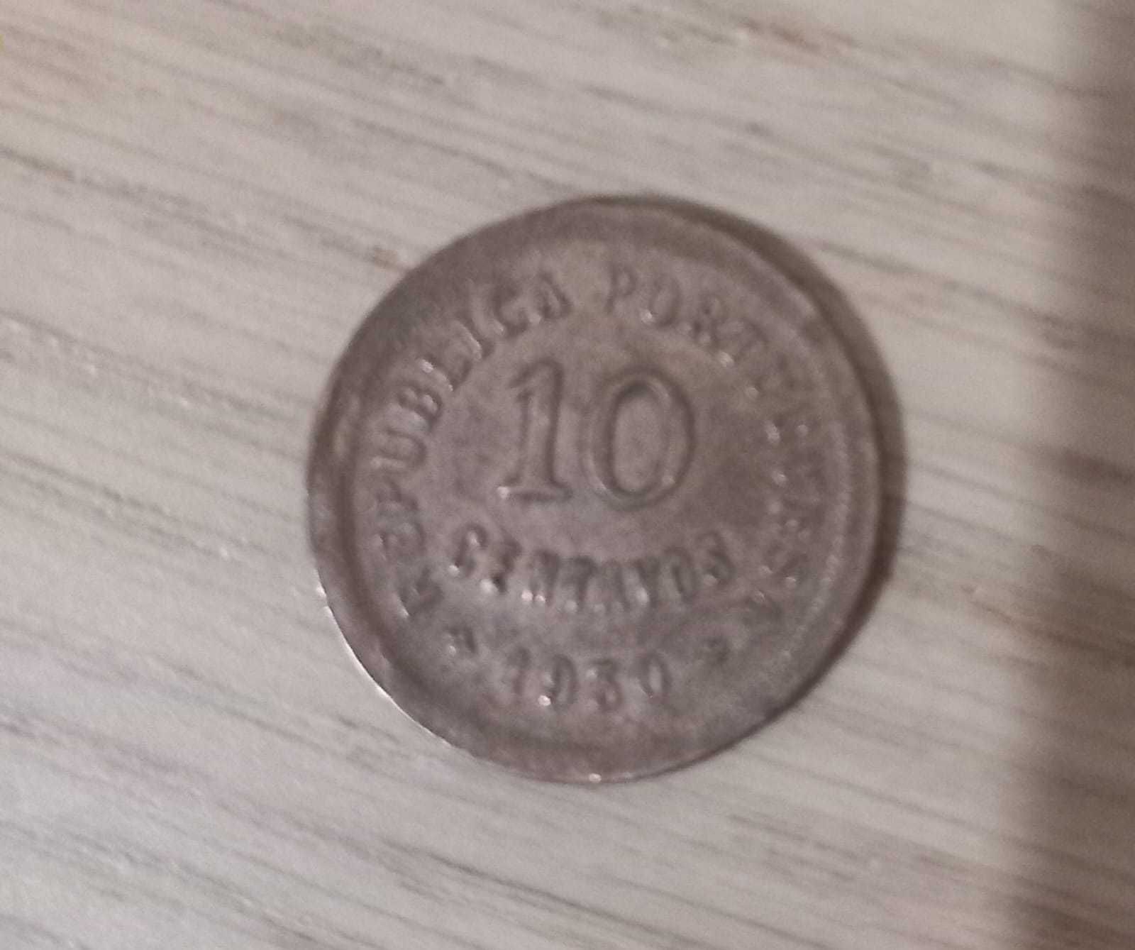Moedas Antigas - 10 centavos de 1930 e 1938.