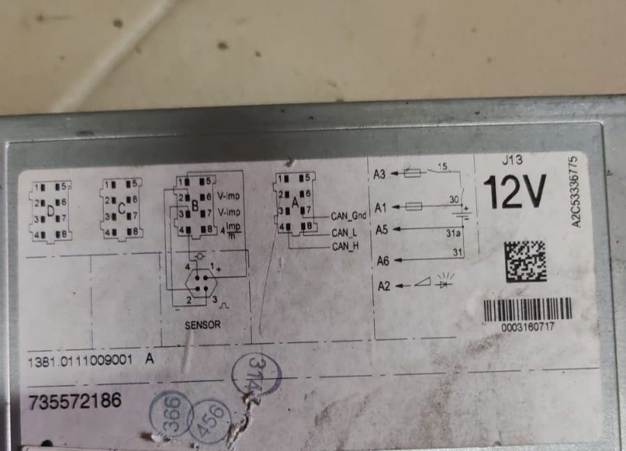 Тахограф тахо 1318 24 в. Stoneridge Veeder Root