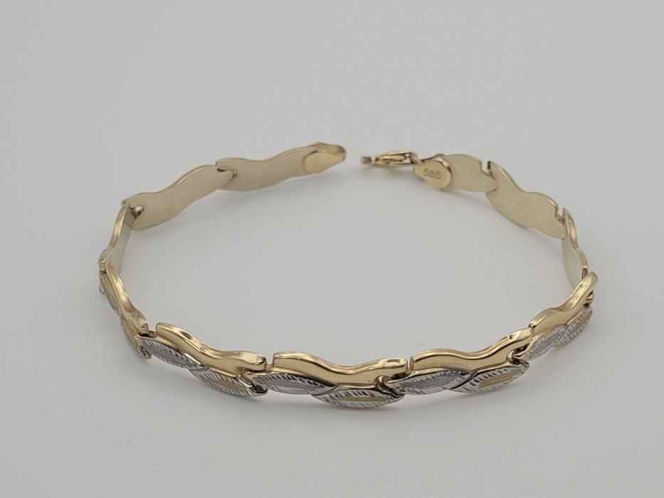 Nowa Złota bransoletka złoto próby 585, rolex 2 kolory Złota