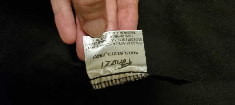 Koszula męska, M, Ferruzi czarna z tłoczeniem w kwiaty