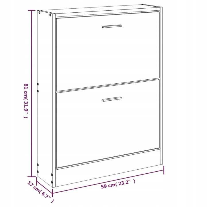 Szafka na buty vidaXL 59x17x81 cm biała