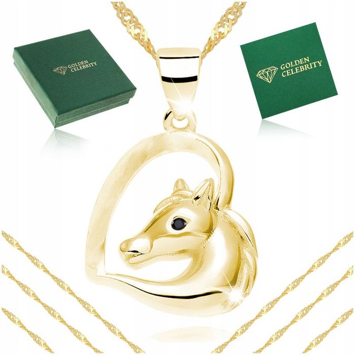 Pozłacany Naszyjnik Serce 925 Prezent Dla Dziewczynki Na Urodziny, Roc