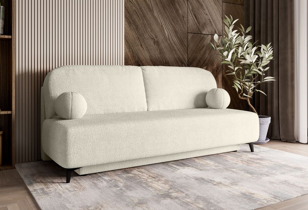 Sofa RIO Bouclé – Kanapa Tapczan Nowoczesna Funkcja Spania Baranek
